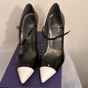 Stuart Weitzman Black and White Patent Leather Pump